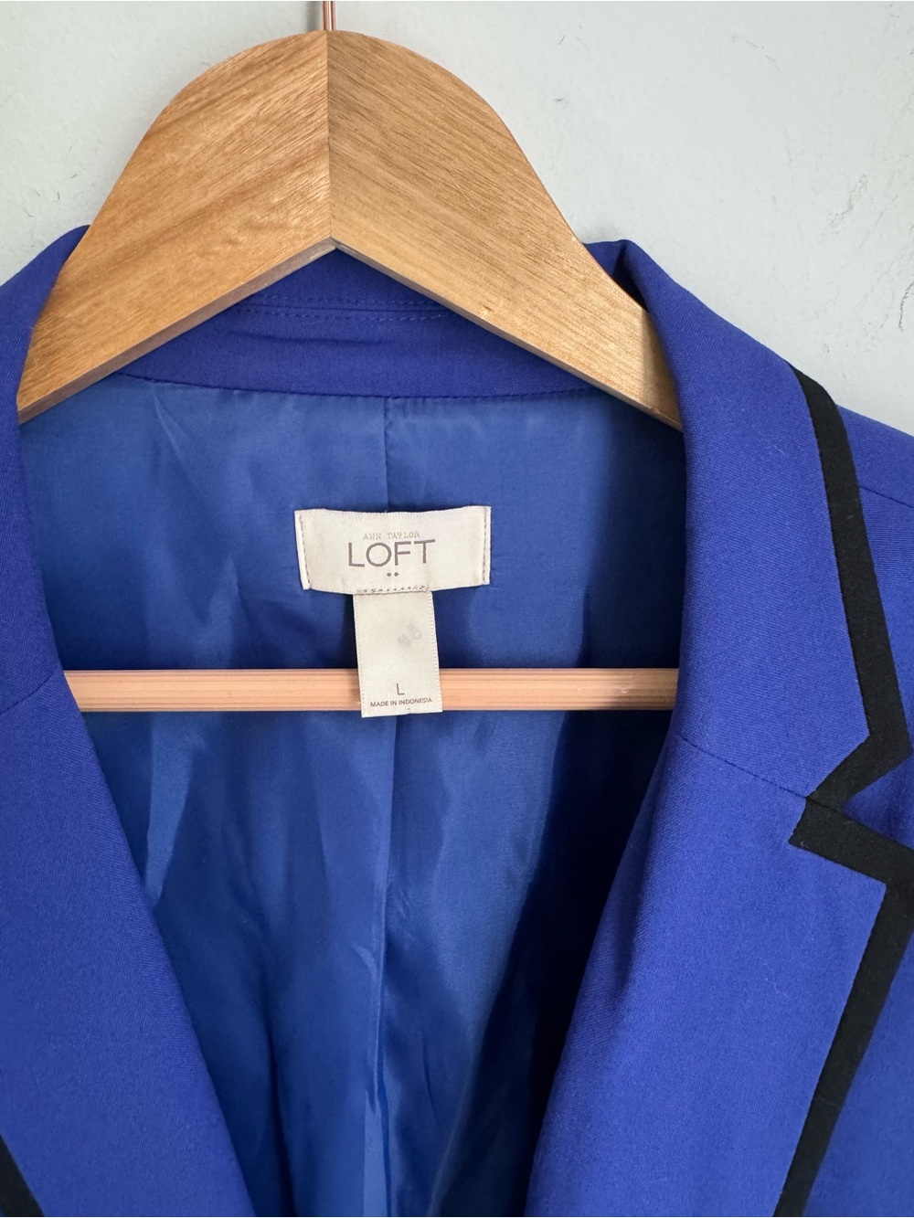 LOFT Royal Blue Blazer with Black Trim Y2K EUC